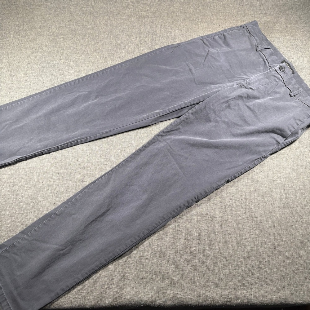Banana Republic Chino Pants Mens 32x34 Gray Flat Front Cotton Twill Trousers - Picture 2 of 8
